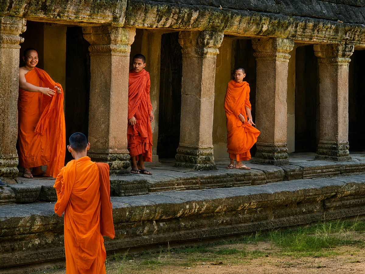 Monks at temple